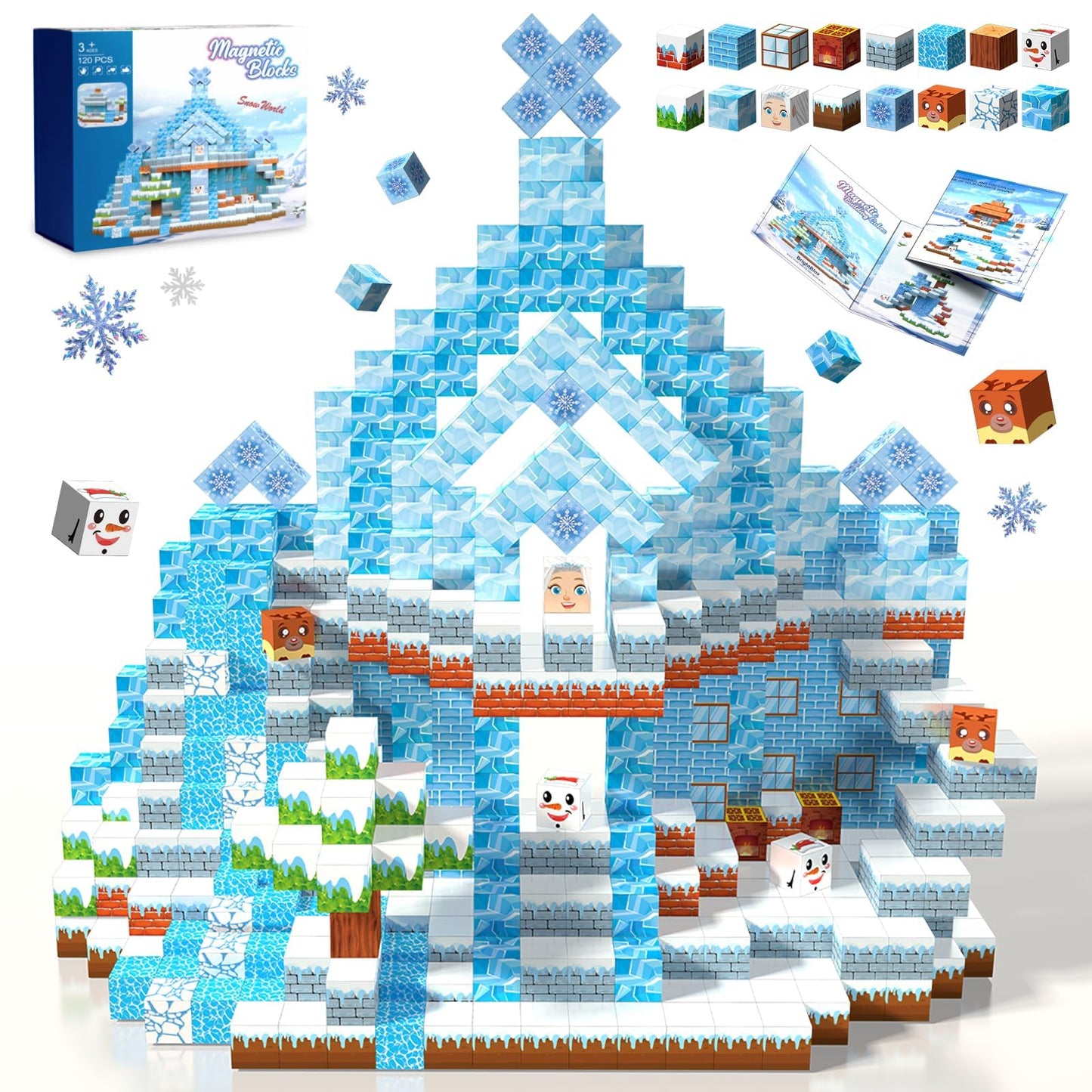 BrightBlox Magnetic Building Blocks – Ice-Castle STEM Toy