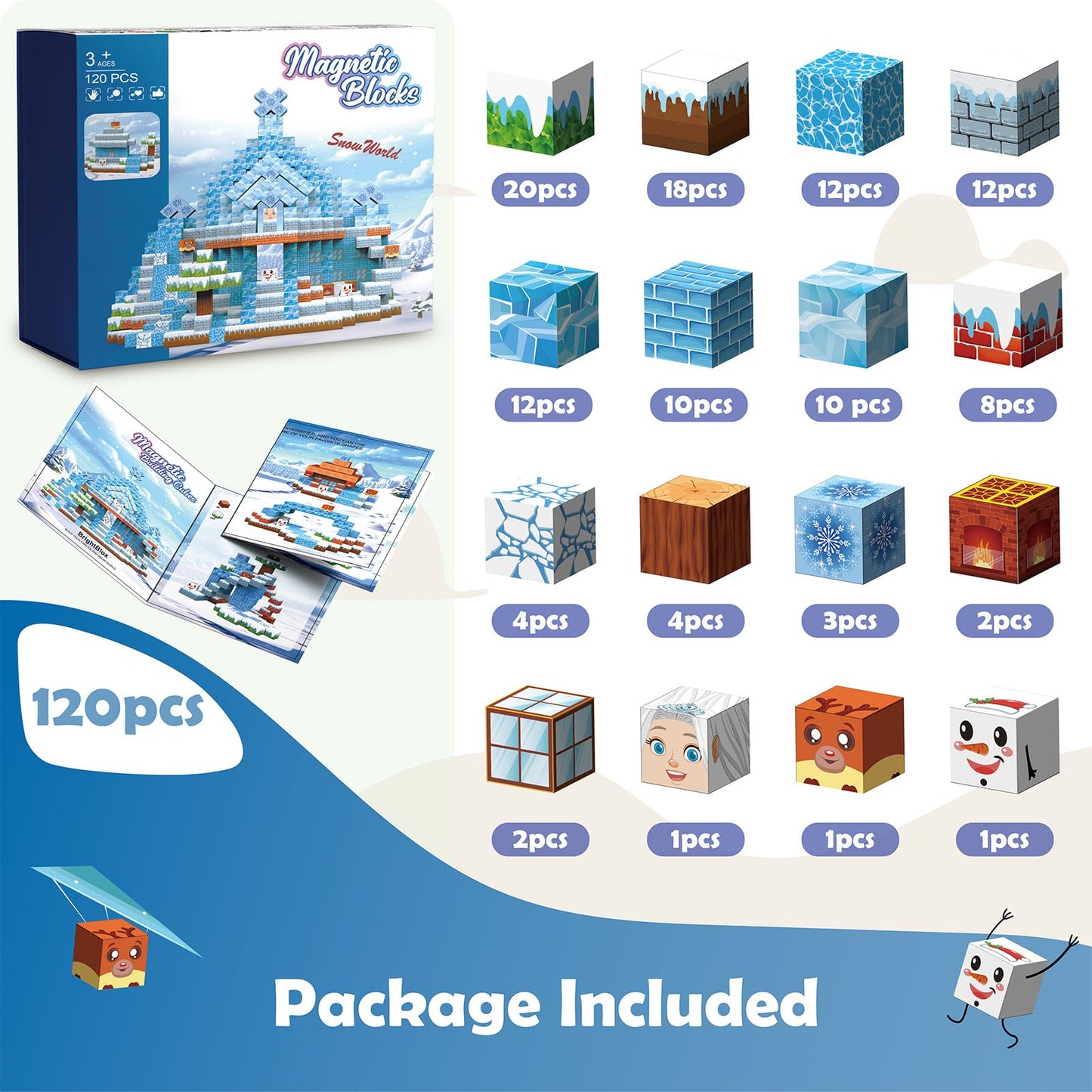 BrightBlox Magnetic Building Blocks – Ice-Castle STEM Toy