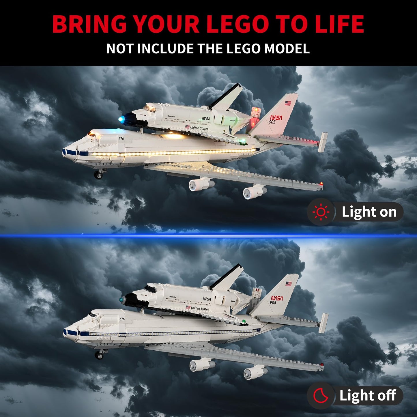 BRIKSMAX 2.0 Light Kit for Lego 10360 Shuttle Carrier Aircraft – LED Lighting for Lego Icons 10360