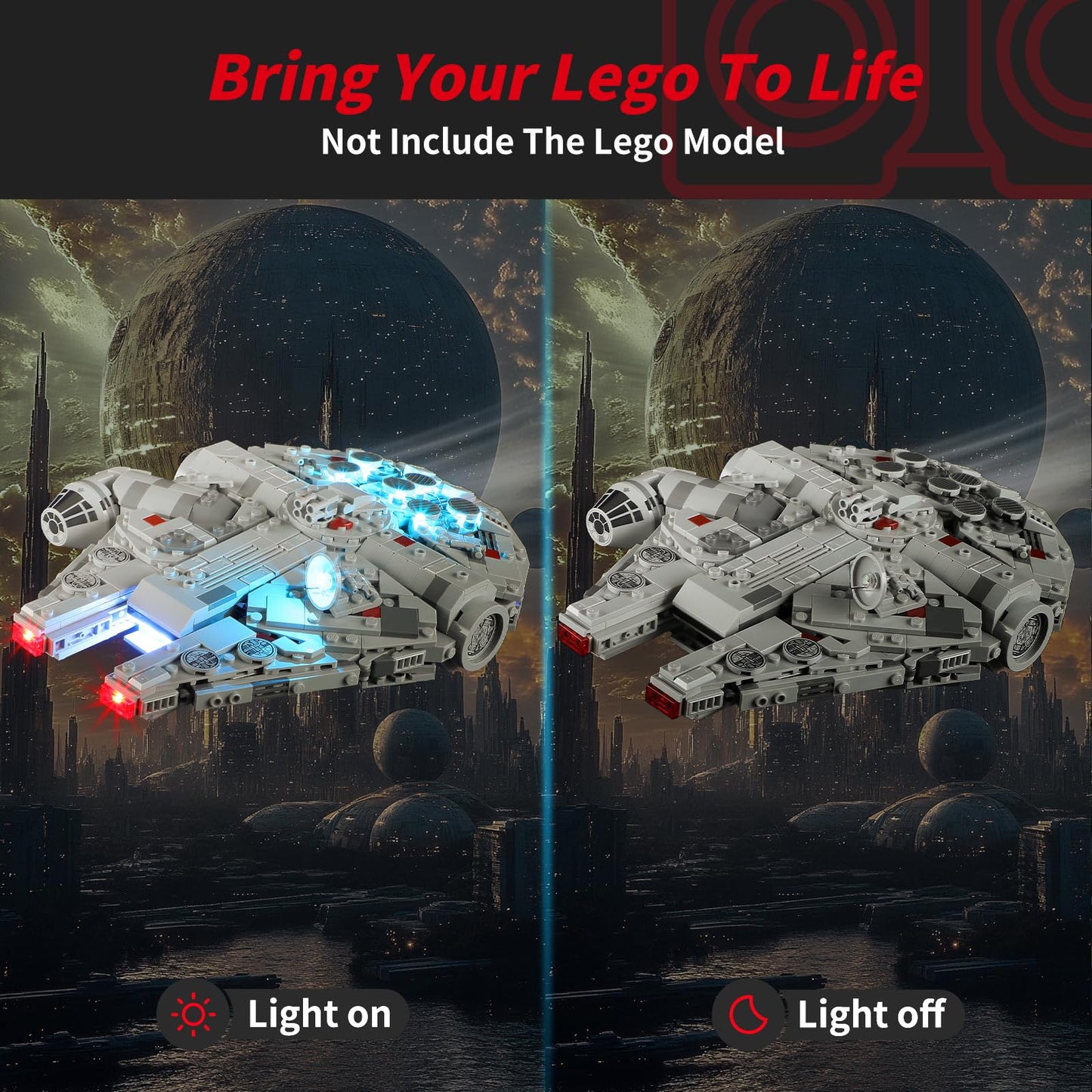 BRIKSMAX 2.0 Light Kit for Lego Millennium Falcon 75375 | LED Lighting Upgrade