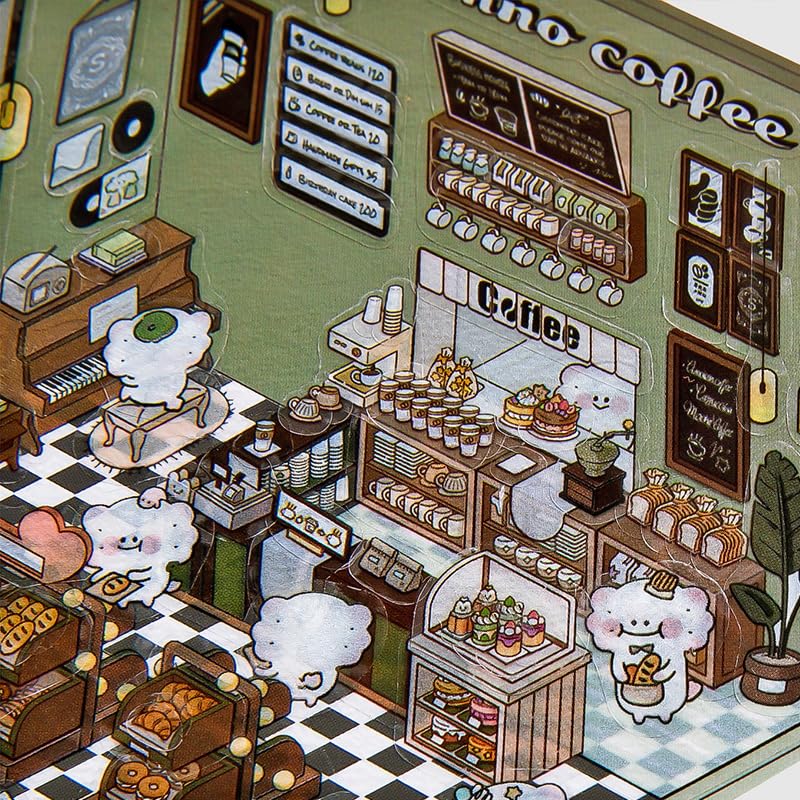 BRINTRUNG 4D House DIY Stickers – Cute Korean Room Scenes (4pcs)