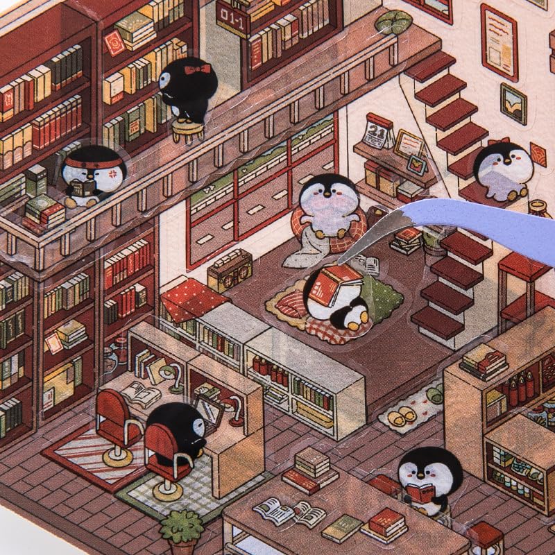 BRINTRUNG 4D House DIY Stickers – Cute Korean Room Scenes (4pcs)