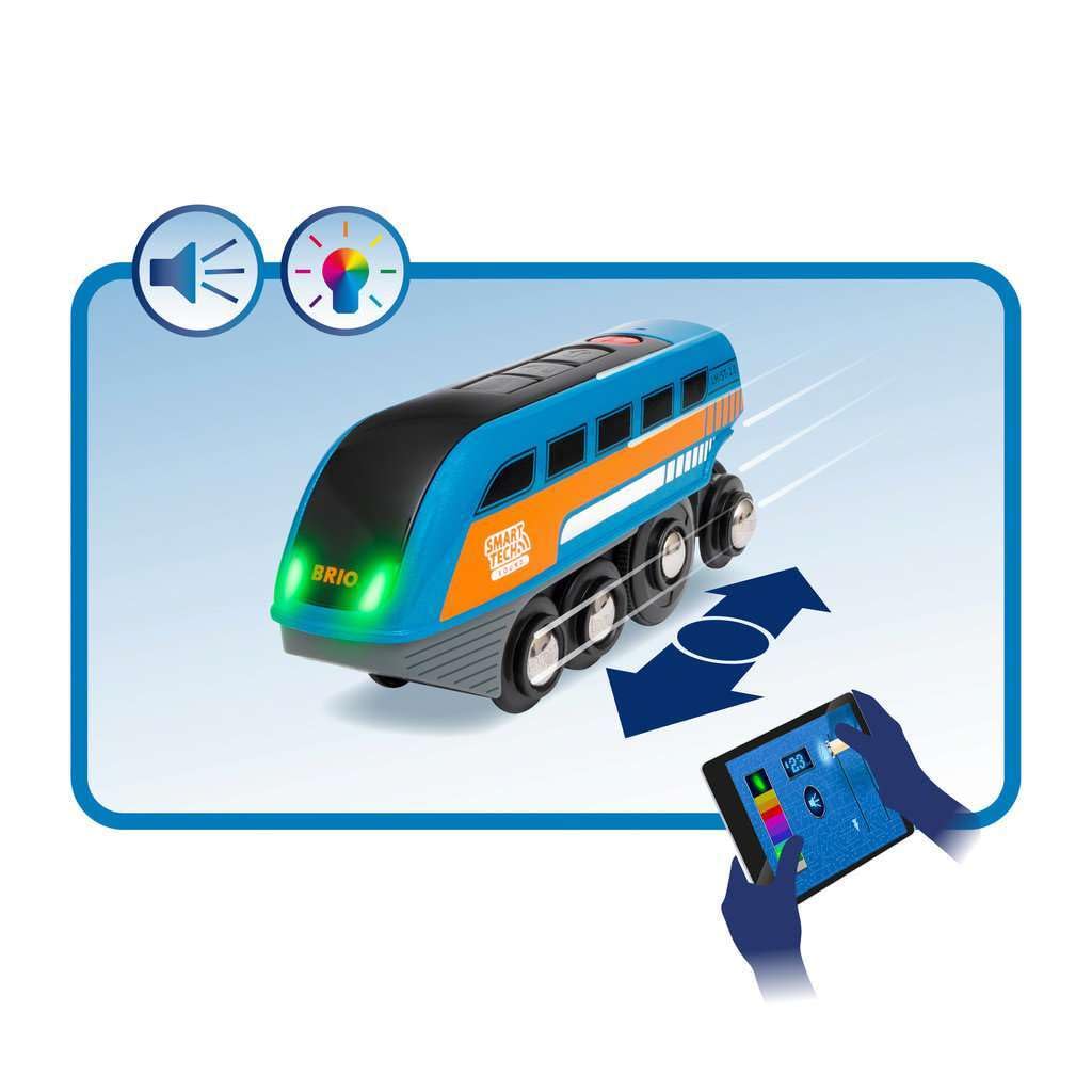 BRIO 33971 Smart Tech Sound Record & Play Engine – Interactive Wooden Train for Ages 3+