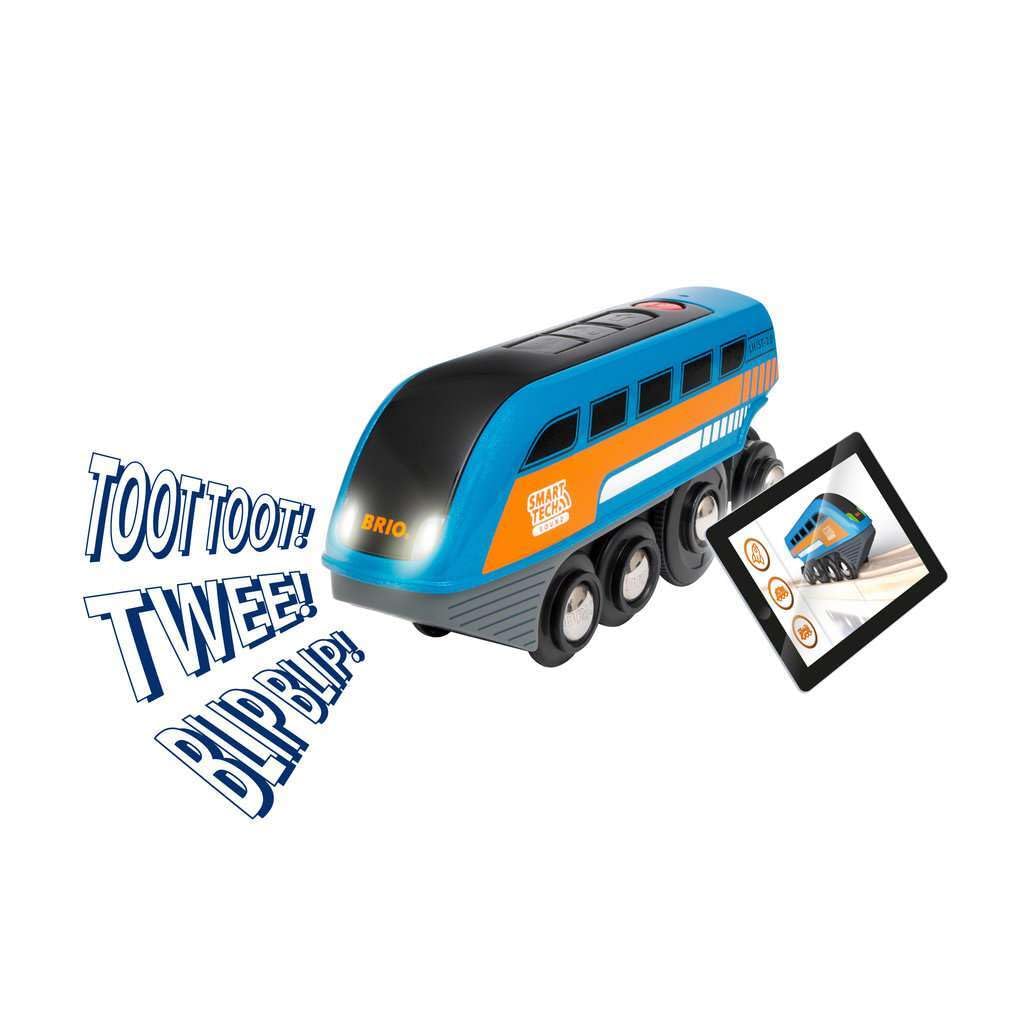 BRIO 33971 Smart Tech Sound Record & Play Engine – Interactive Wooden Train for Ages 3+