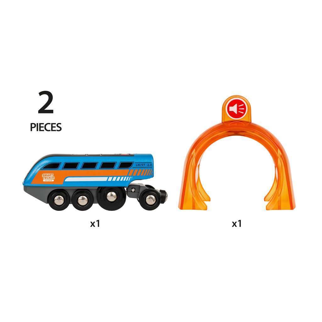 BRIO 33971 Smart Tech Sound Record & Play Engine – Interactive Wooden Train for Ages 3+