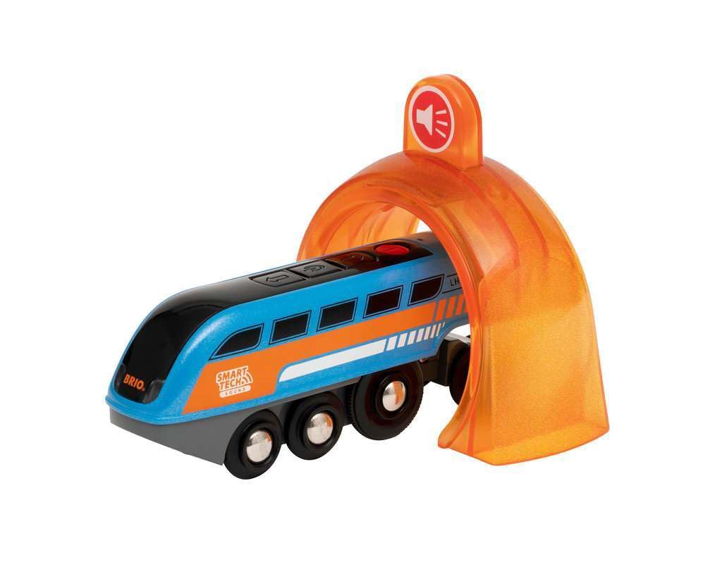 BRIO 33971 Smart Tech Sound Record & Play Engine – Interactive Wooden Train for Ages 3+