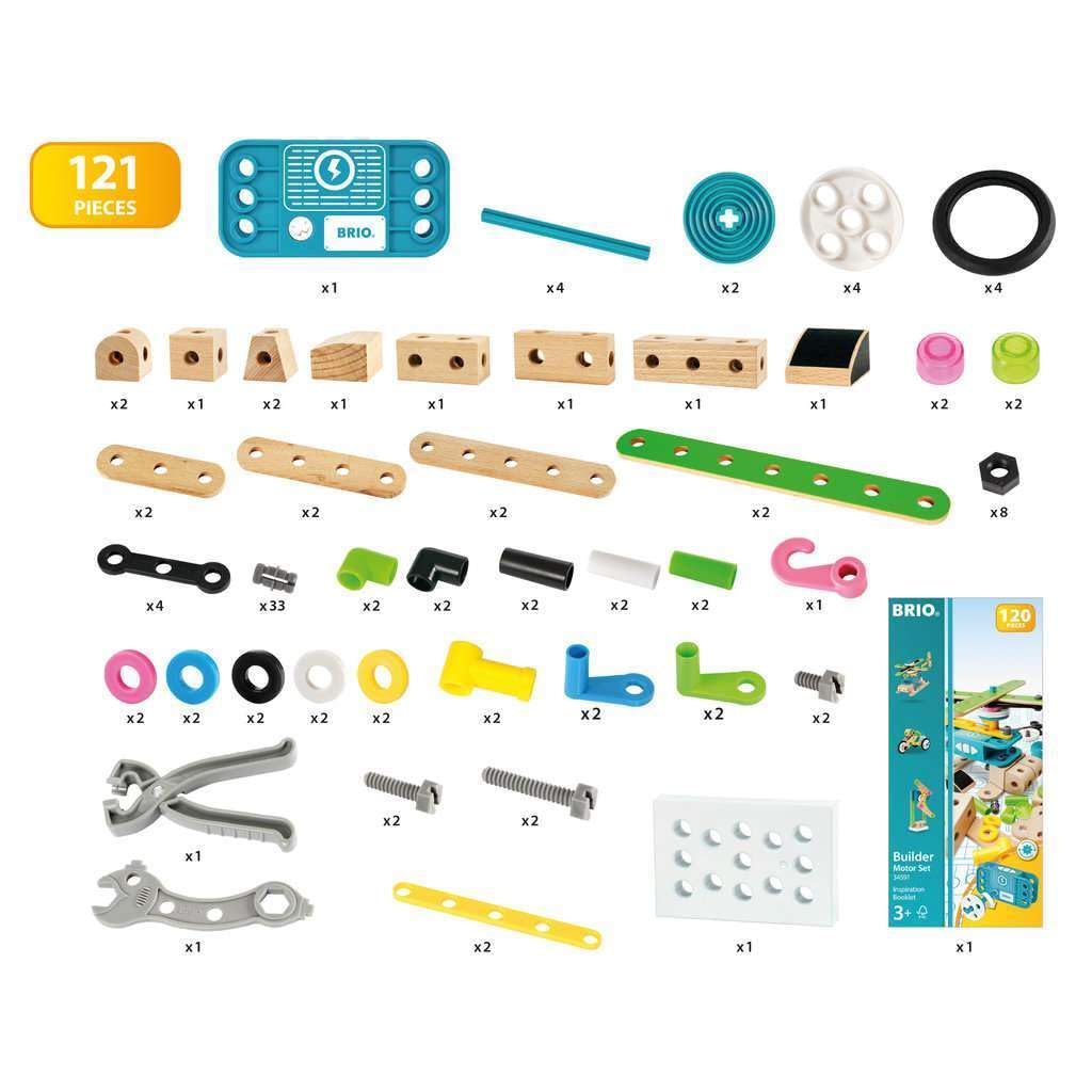 BRIO Builder 34591 Motor Set – 120-Piece STEM Construction Toy for Kids 3+