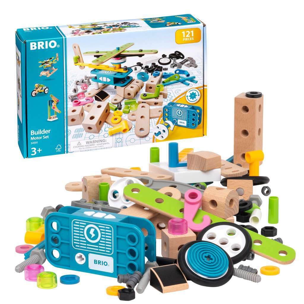 BRIO Builder 34591 Motor Set – 120-Piece STEM Construction Toy for Kids 3+