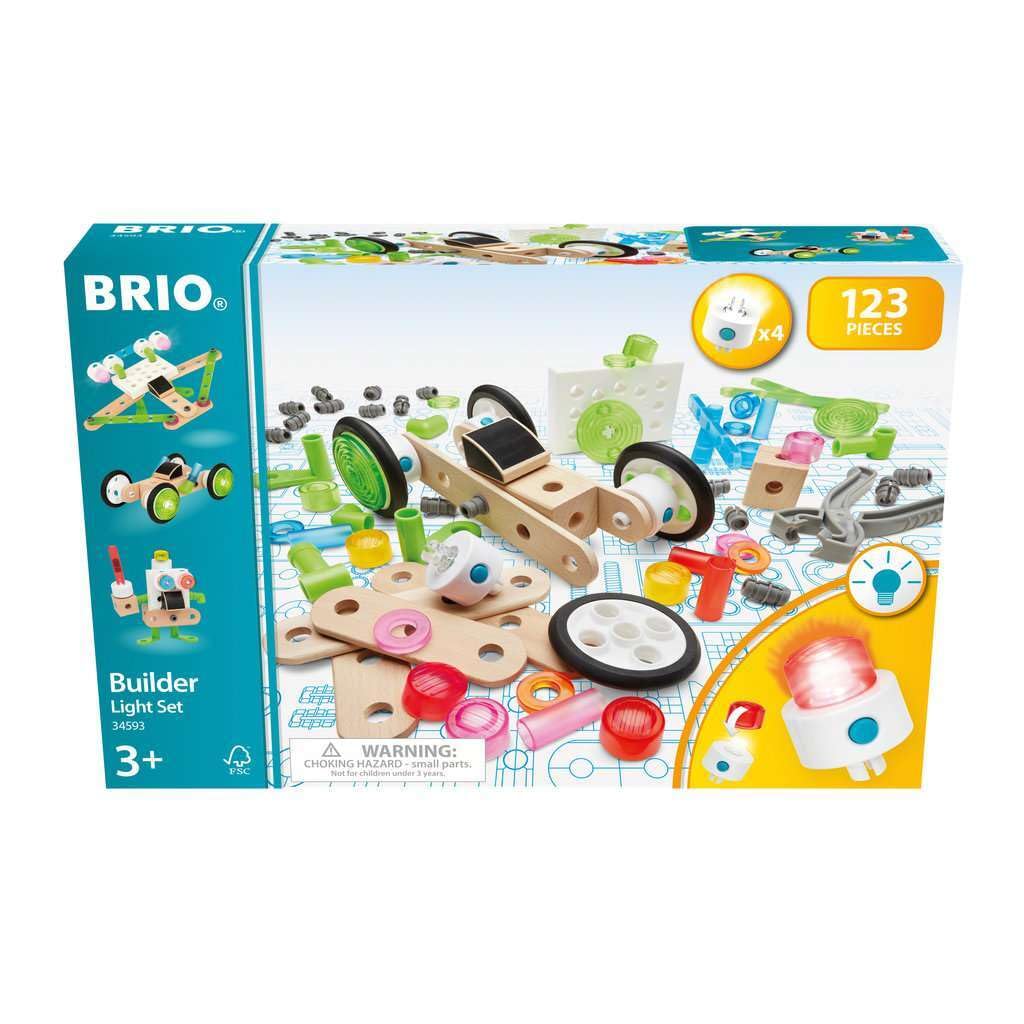 BRIO 34593 Builder Light Set – Wooden Train Set for Kids Aged 3+ | Open-Ended Light-Up Play