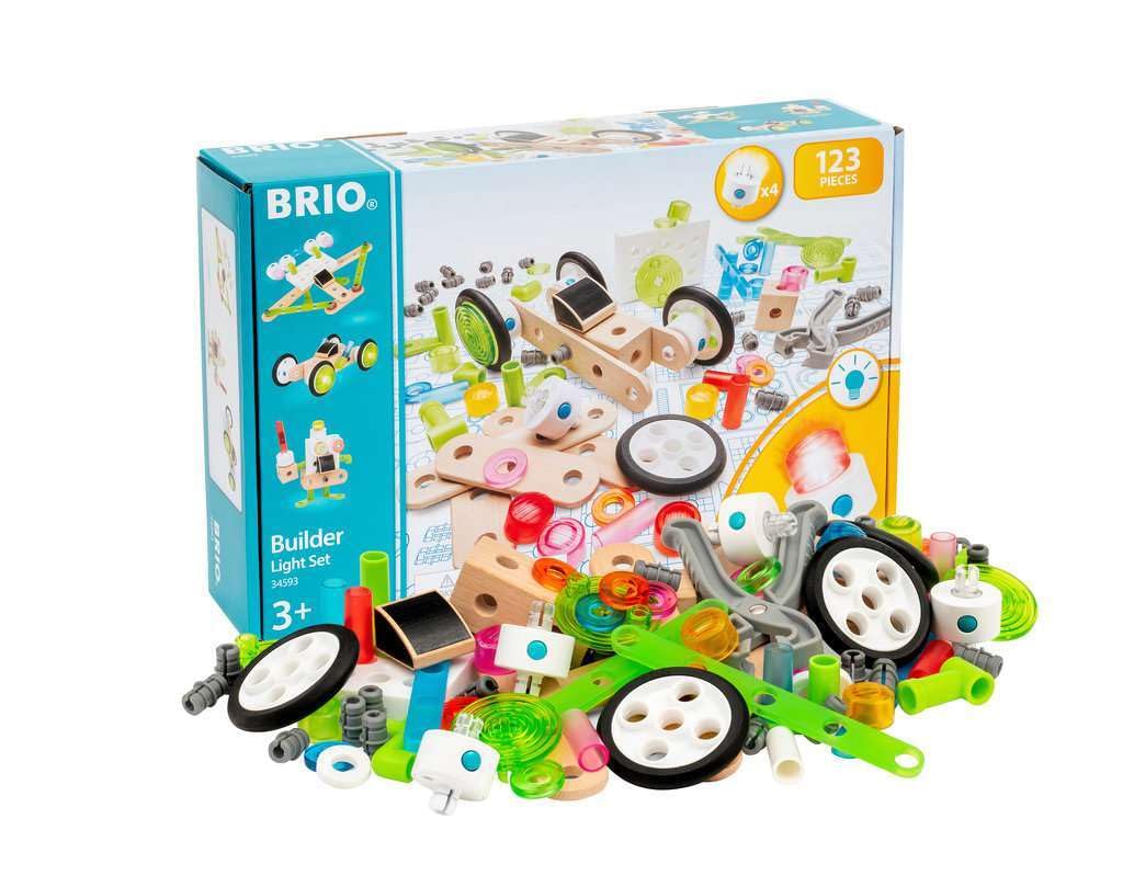 BRIO 34593 Builder Light Set – Wooden Train Set for Kids Aged 3+ | Open-Ended Light-Up Play