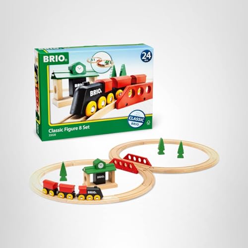 BRIO Classic Figure 8 Set – 22-Piece FSC-Certified Wooden Train + Accessories