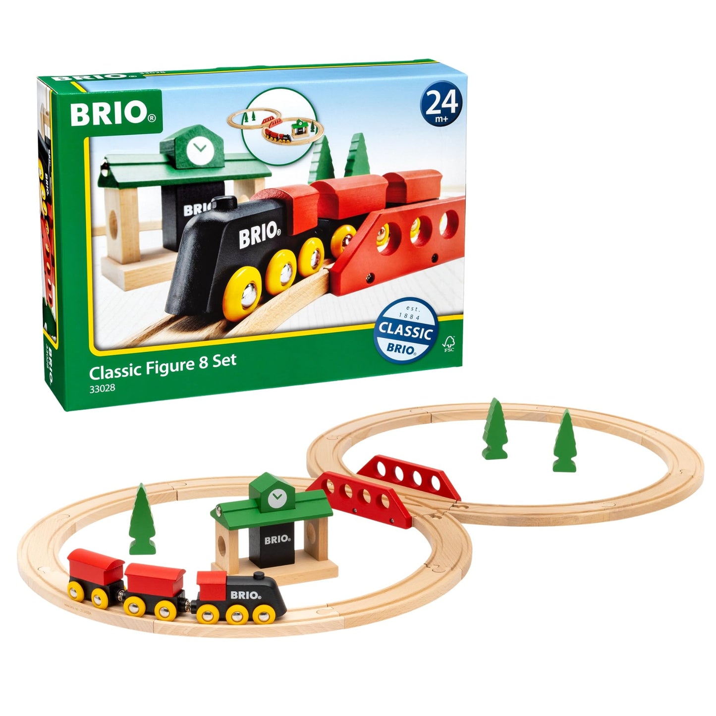 BRIO Classic Figure 8 Set – 22-Piece FSC-Certified Wooden Train + Accessories