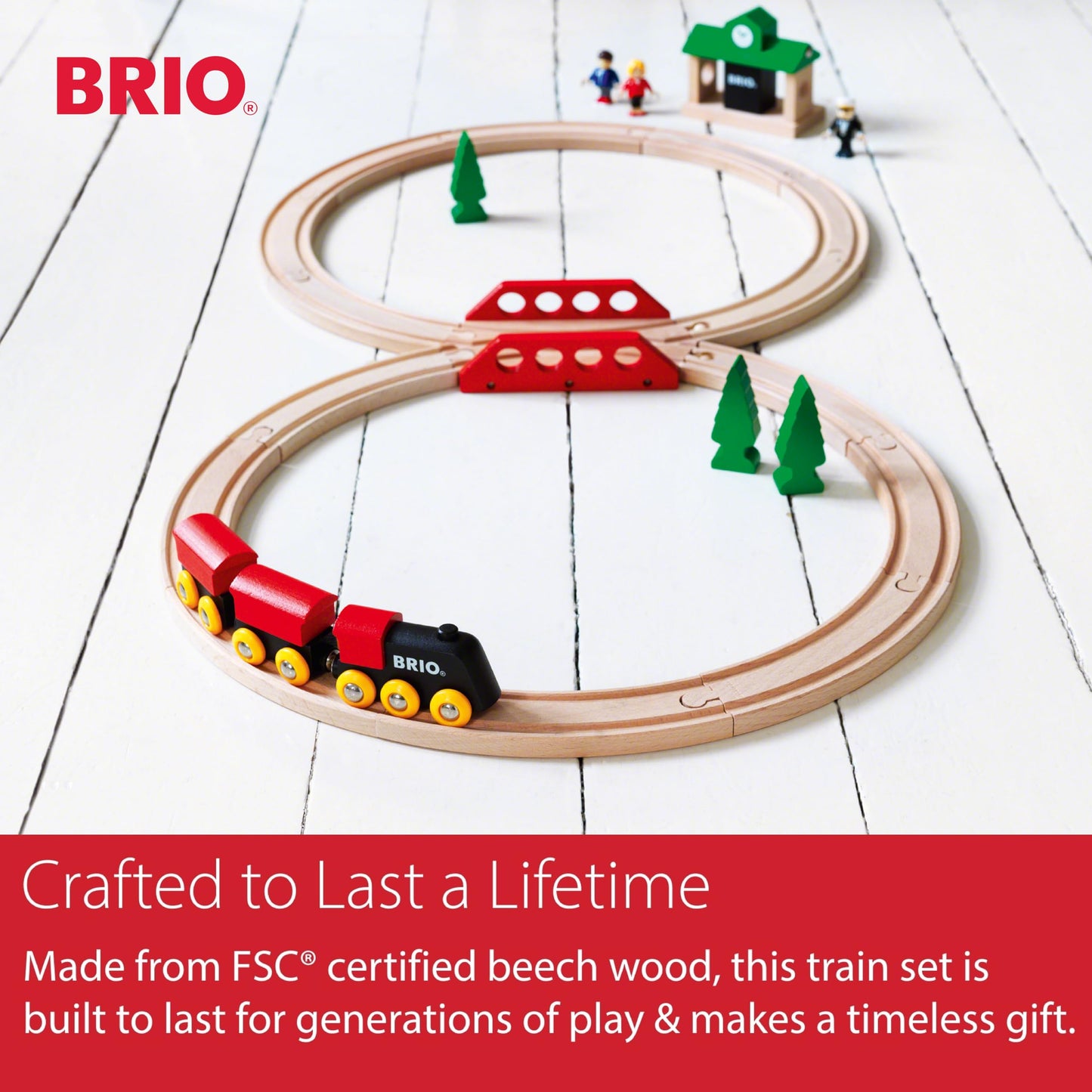 BRIO Classic Figure 8 Set – 22-Piece FSC-Certified Wooden Train + Accessories