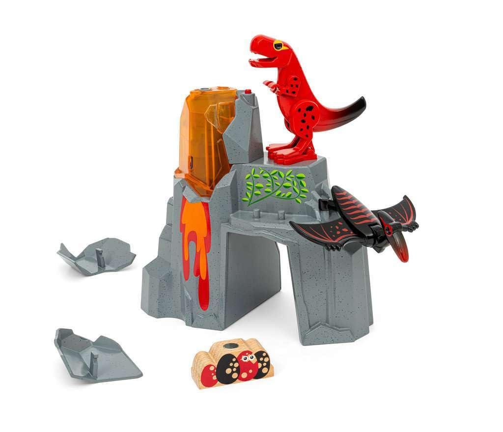 BRIO World 36092 Dinosaur Erupting Volcano – Interactive Train Set for Ages 3+