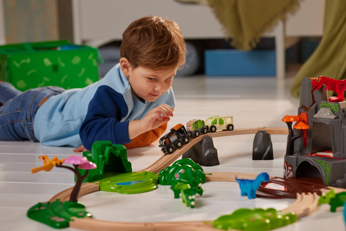 BRIO World Dinosaur Deluxe Set – 44-Piece FSC-Certified Wooden Train