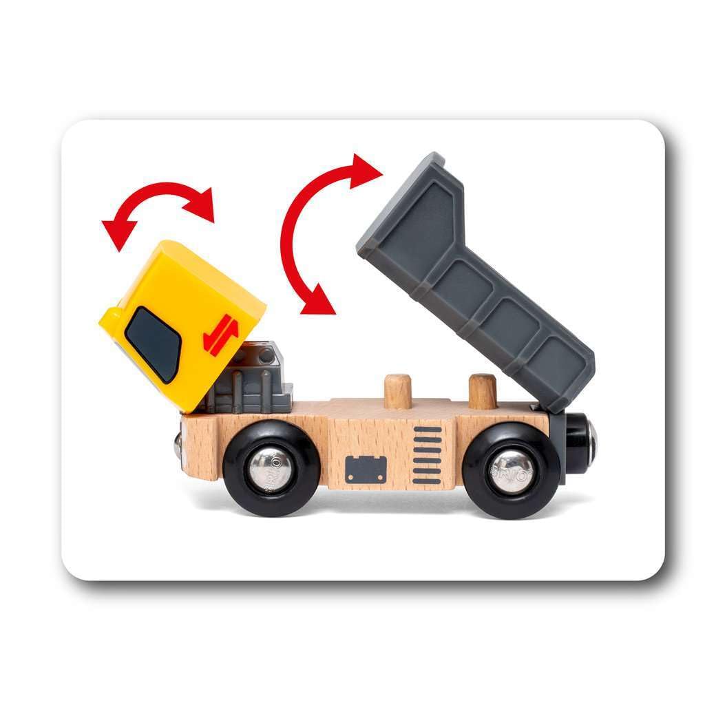 BRIO Construction Vehicles – Premium Wooden Train Set with Magnetic Couplings