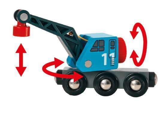 BRIO World 33534 Container Ship & Crane Wagon – 4-Piece Toddler Train Set (Ages 3+)