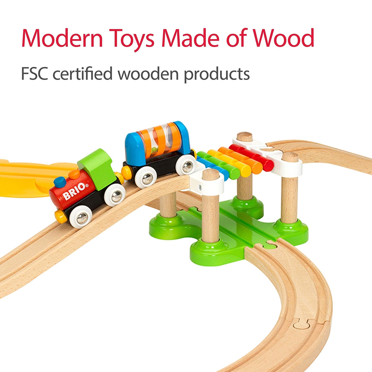 BRIO My First Railway Beginner Pack — 18-Piece FSC-Certified Wood Train Set | Compatible with All BRIO Sets