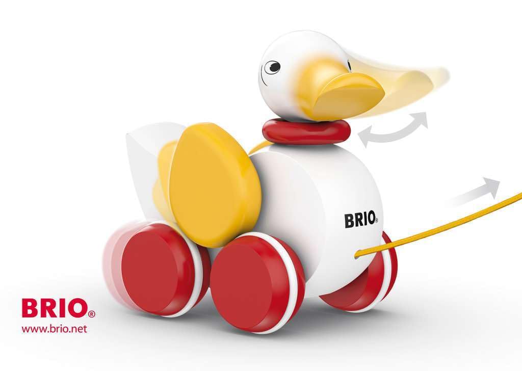 BRIO Infant & Toddler Pull Along Duck – Wooden Toy for Motor Skills | FSC Beech Wood | Ages 1+