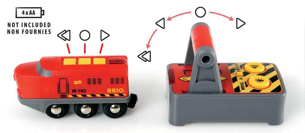 BRIO World 33213 Remote Control Train Set - Wooden Toy for Kids | Ages 3+