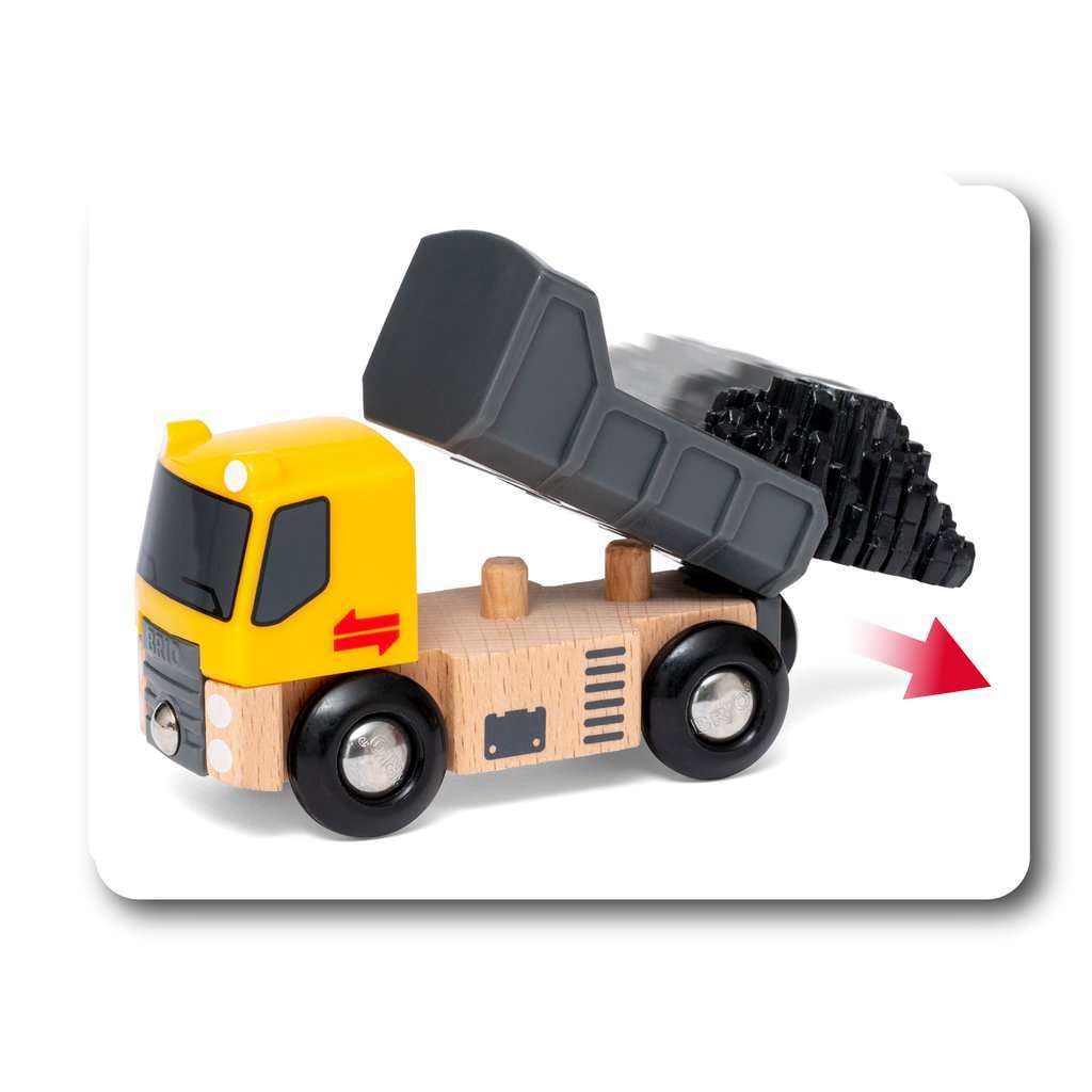 BRIO Construction Vehicles – Premium Wooden Train Set with Magnetic Couplings