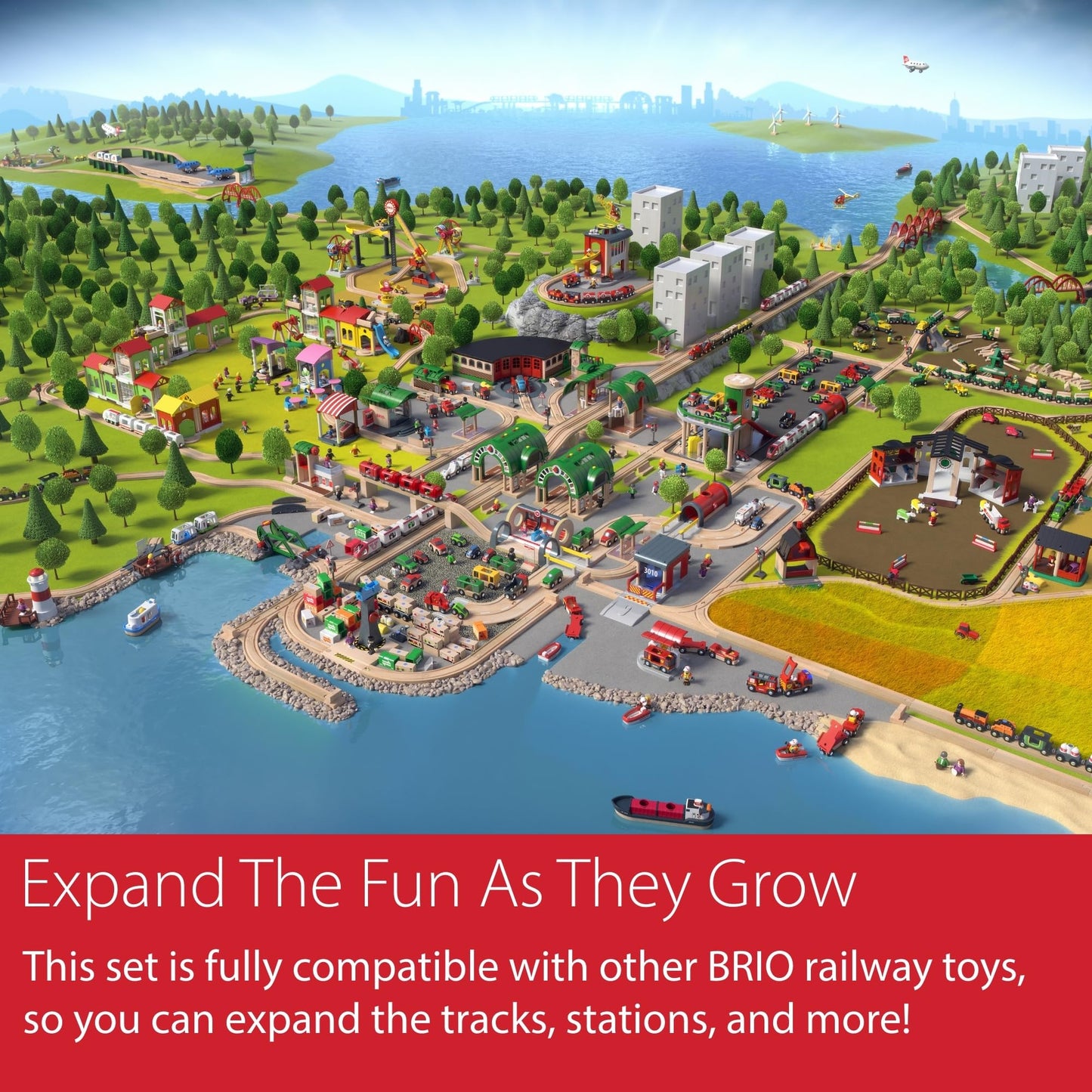 BRIO World Signal Station Set – Interactive 2-Piece Wooden Train Track (FSC Certified)