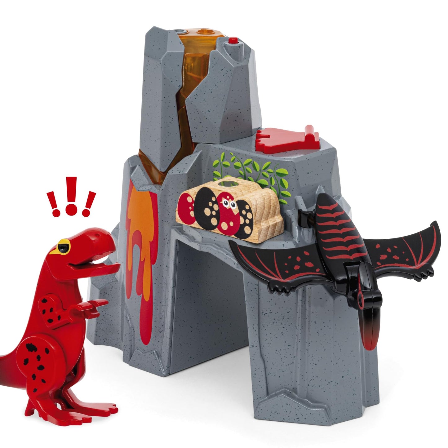 BRIO World 36092 Dinosaur Erupting Volcano – Interactive Train Set for Ages 3+