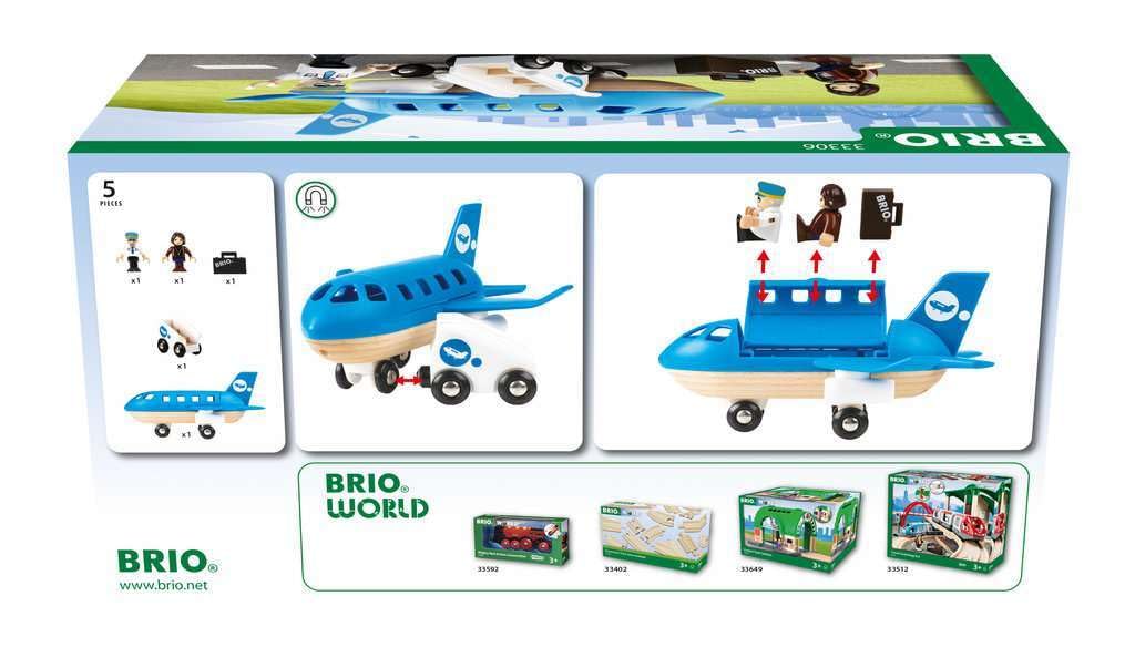 BRIO World 33306 Airplane | Stimulating Wooden Toy Plane Set for Creative Play