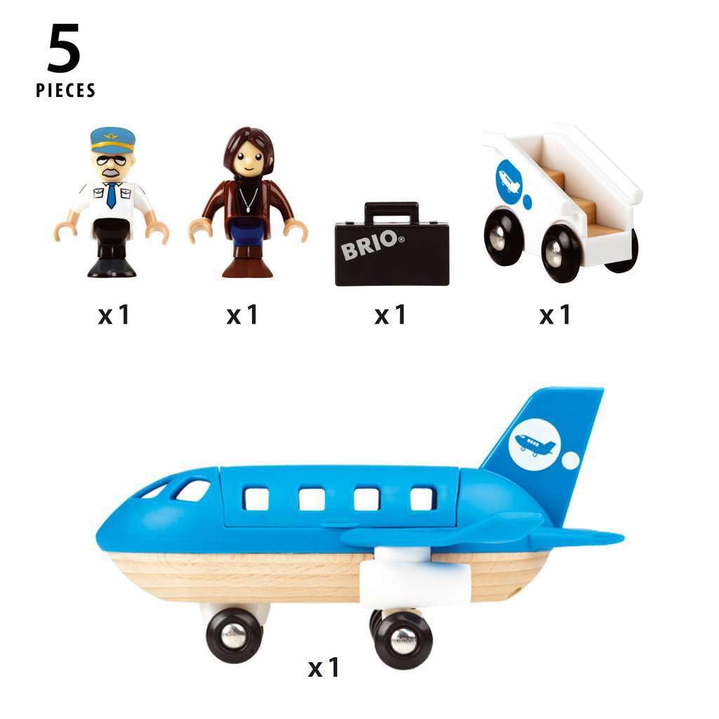 BRIO World 33306 Airplane | Stimulating Wooden Toy Plane Set for Creative Play