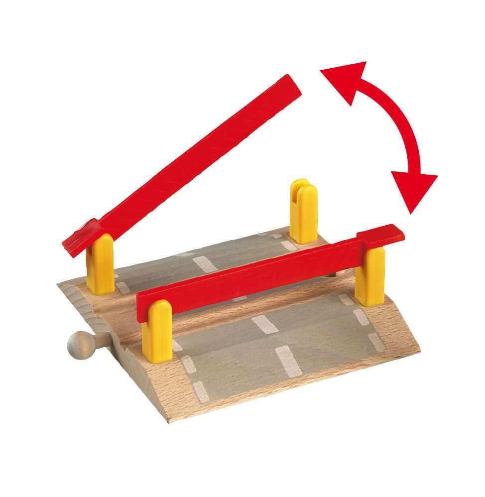 BRIO World 33388-4-Piece Railway Crossing Set – Interactive Wooden Train Accessory for Kids 3+ | FSC-Certified