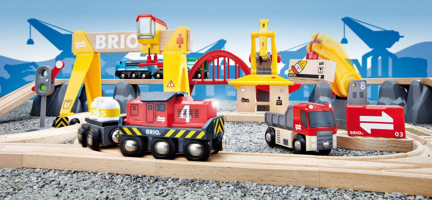 BRIO World Cargo Railway Deluxe – 54-Piece FSC Wooden Train Set