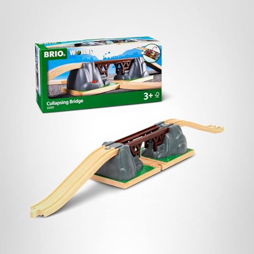 BRIO World Collapsing Bridge - 3-Piece FSC-Certified Wooden Train Accessory