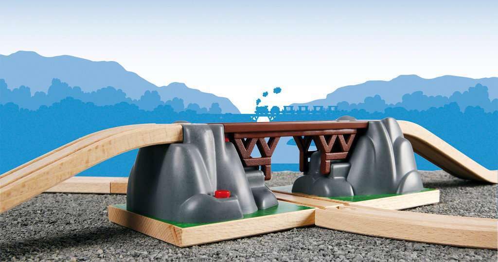 BRIO World Collapsing Bridge - 3-Piece FSC-Certified Wooden Train Accessory