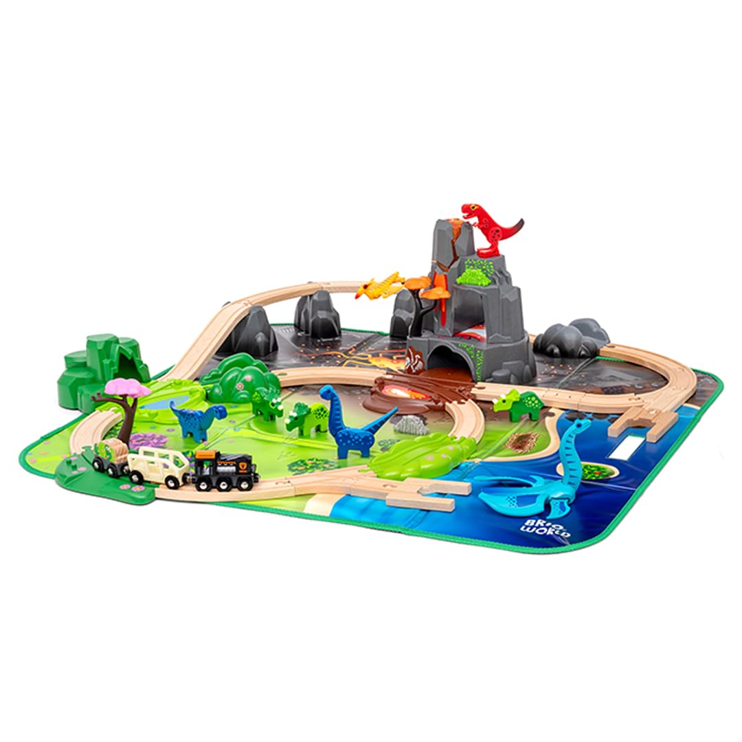 BRIO World Dinosaur Deluxe Set – 44-Piece FSC-Certified Wooden Train