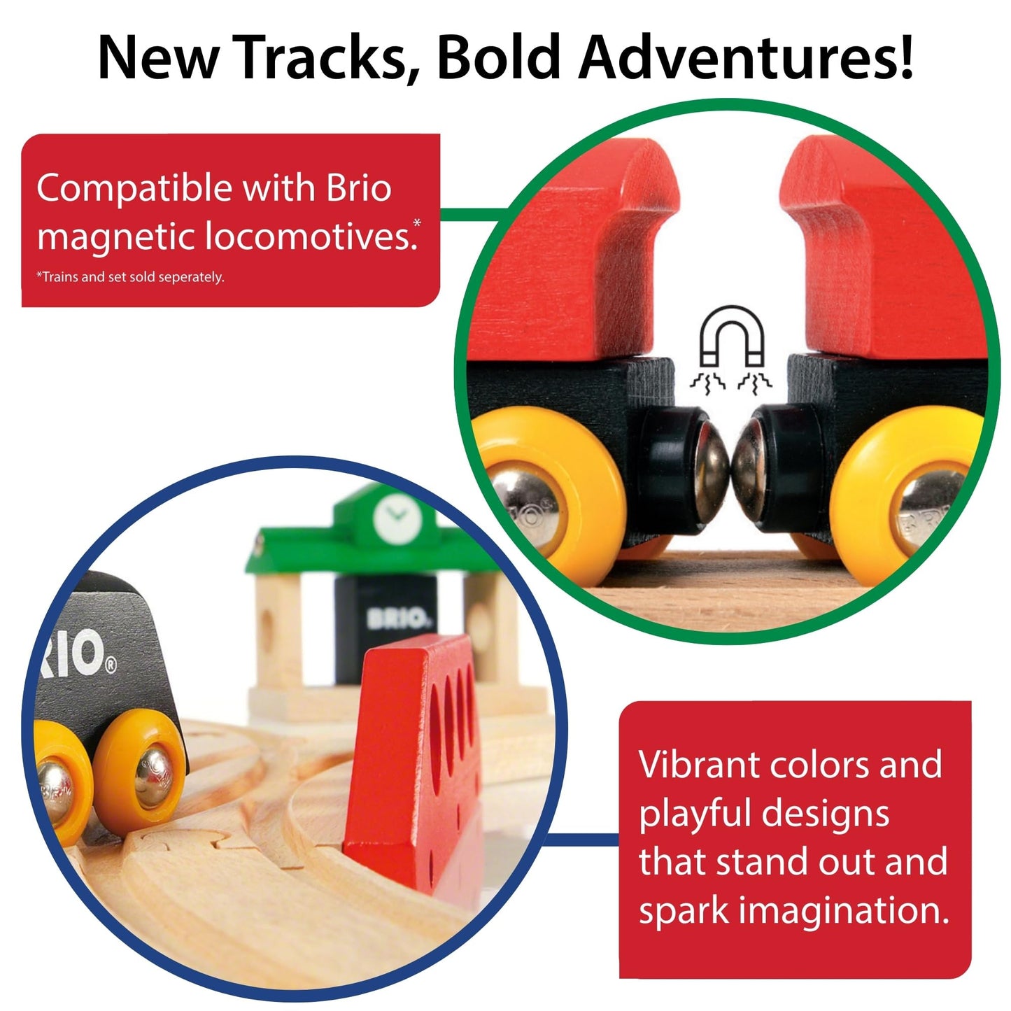 BRIO World Expansion Pack Intermediate — 16-Piece FSC Wooden Train Tracks with Switches