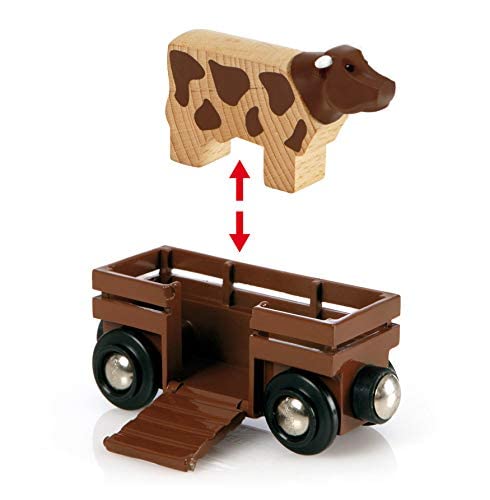 BRIO World Farm Railway Set — 20-Piece FSC-Certified Wooden Train Set with Barn, Tractor, Crane