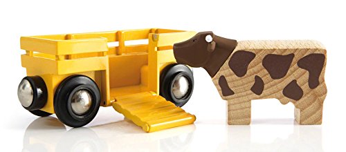 BRIO World Farm Train Set - 5-Piece FSC-Certified Wood | Compatible with All Wooden Railway Sets | Ages 3+