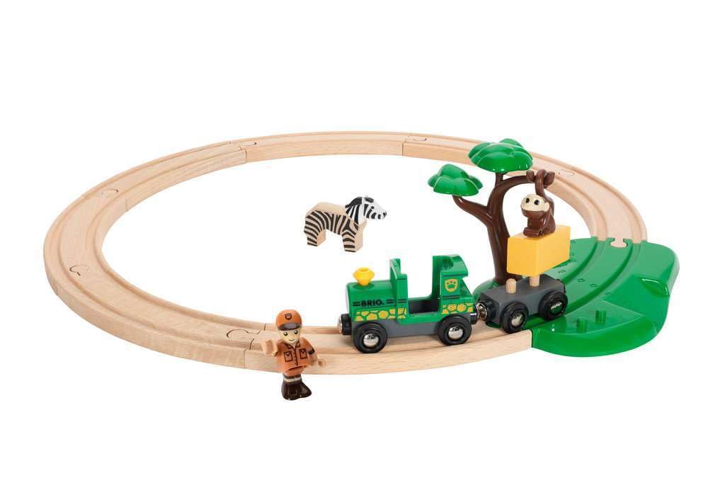 BRIO World Safari Railway Set 33720 – Imaginative Wooden Train Toy for Toddlers | Expansion Compatible & Safety Tested