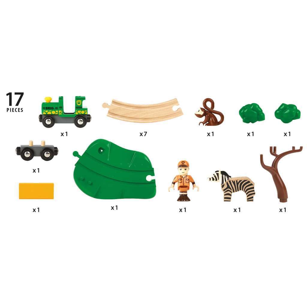 BRIO World Safari Railway Set 33720 – Imaginative Wooden Train Toy for Toddlers | Expansion Compatible & Safety Tested
