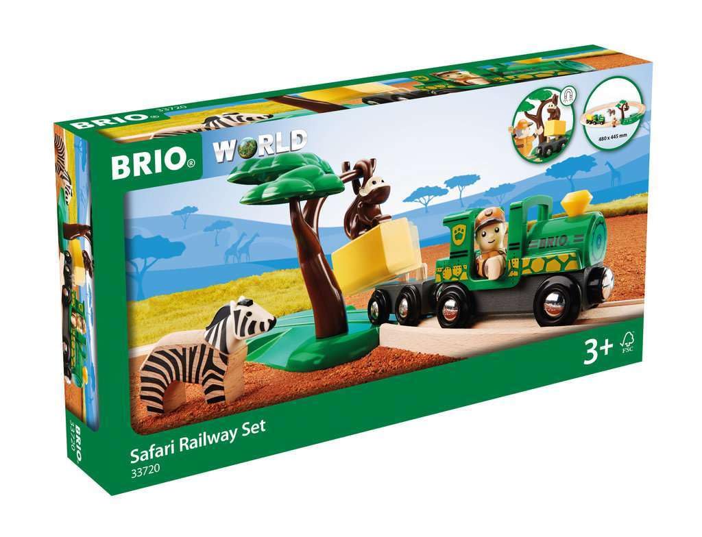 BRIO World Safari Railway Set 33720 – Imaginative Wooden Train Toy for Toddlers | Expansion Compatible & Safety Tested