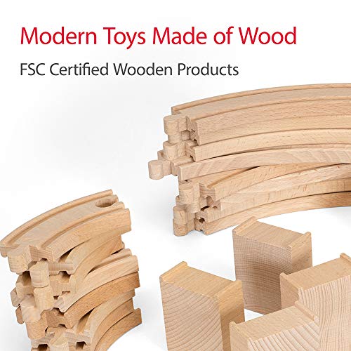 BRIO World 50-Piece Track Pack | FSC-Certified Wooden Tracks for BRIO Rail Sets | Ages 3+