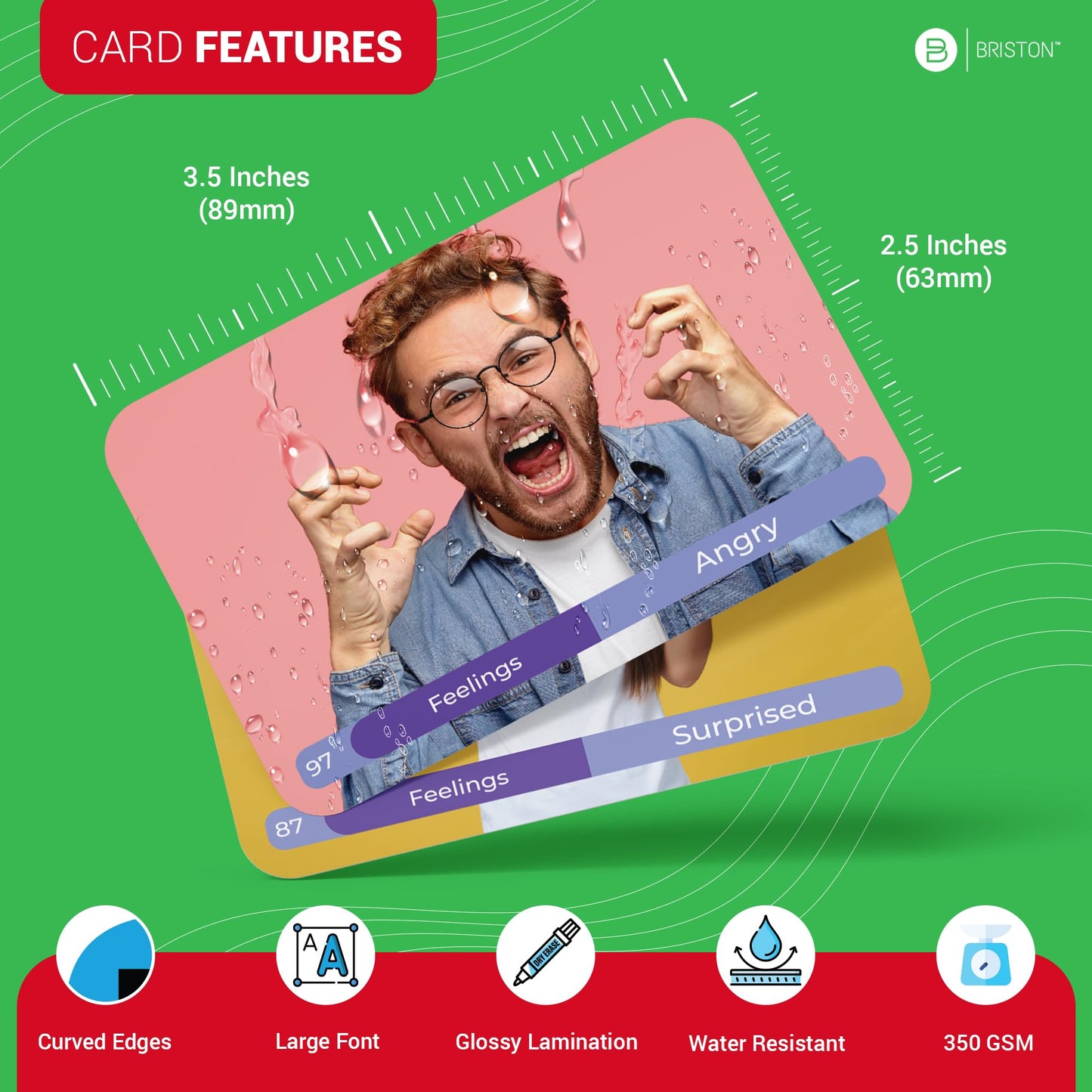 Briston Italian Edition: 300-Word Picture Flash Cards with Pronunciation