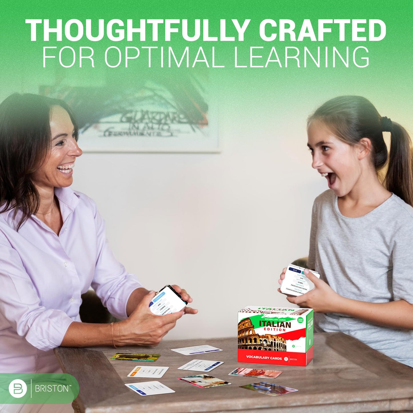 Briston Italian Edition: 300-Word Picture Flash Cards with Pronunciation
