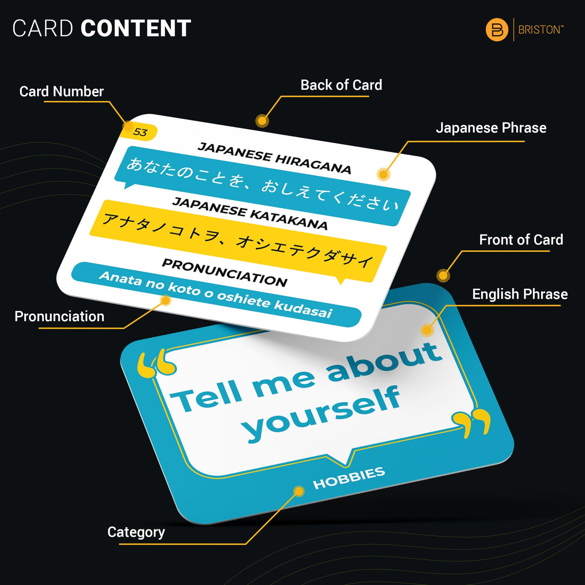 Briston Japanese Conversational Flash Cards – 75 Beginner Sayings with Audio Pronunciations