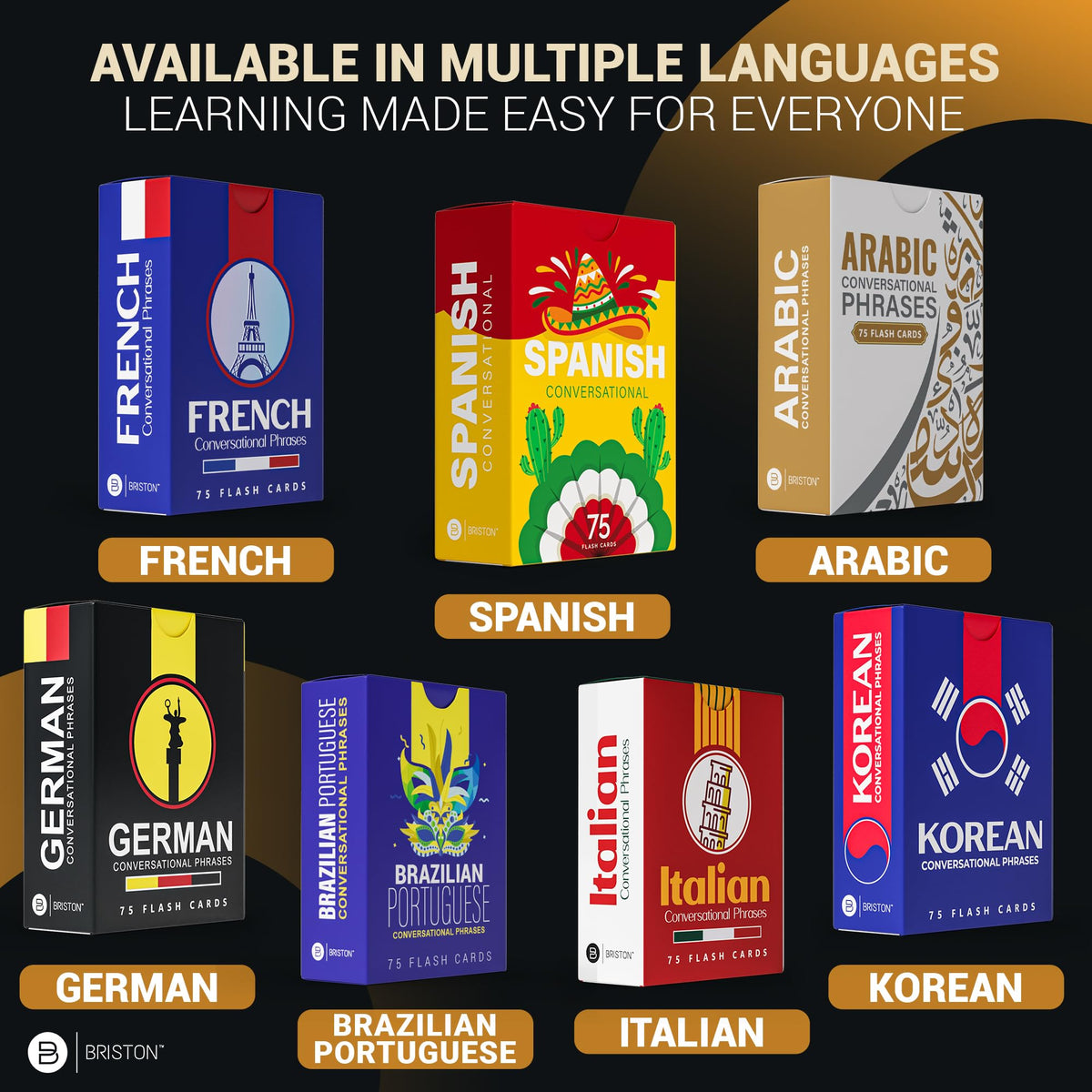 Briston Japanese Conversational Flash Cards – 75 Beginner Sayings with Audio Pronunciations