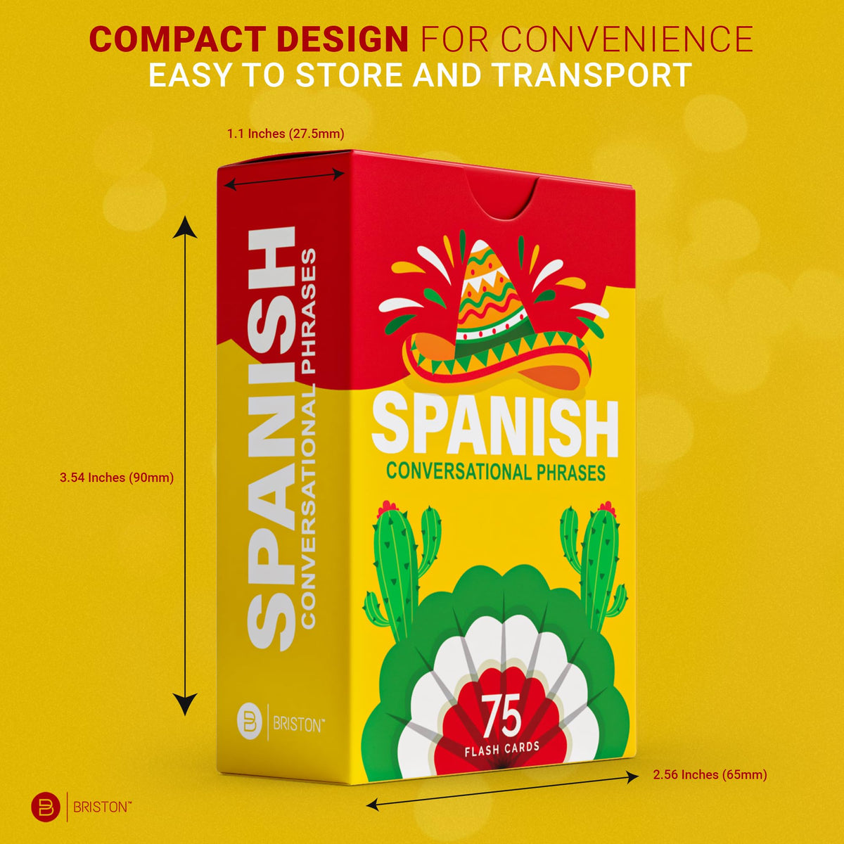 Briston Spanish Phrases Flash Cards – 75 Everyday Sayings with IPA & Audio
