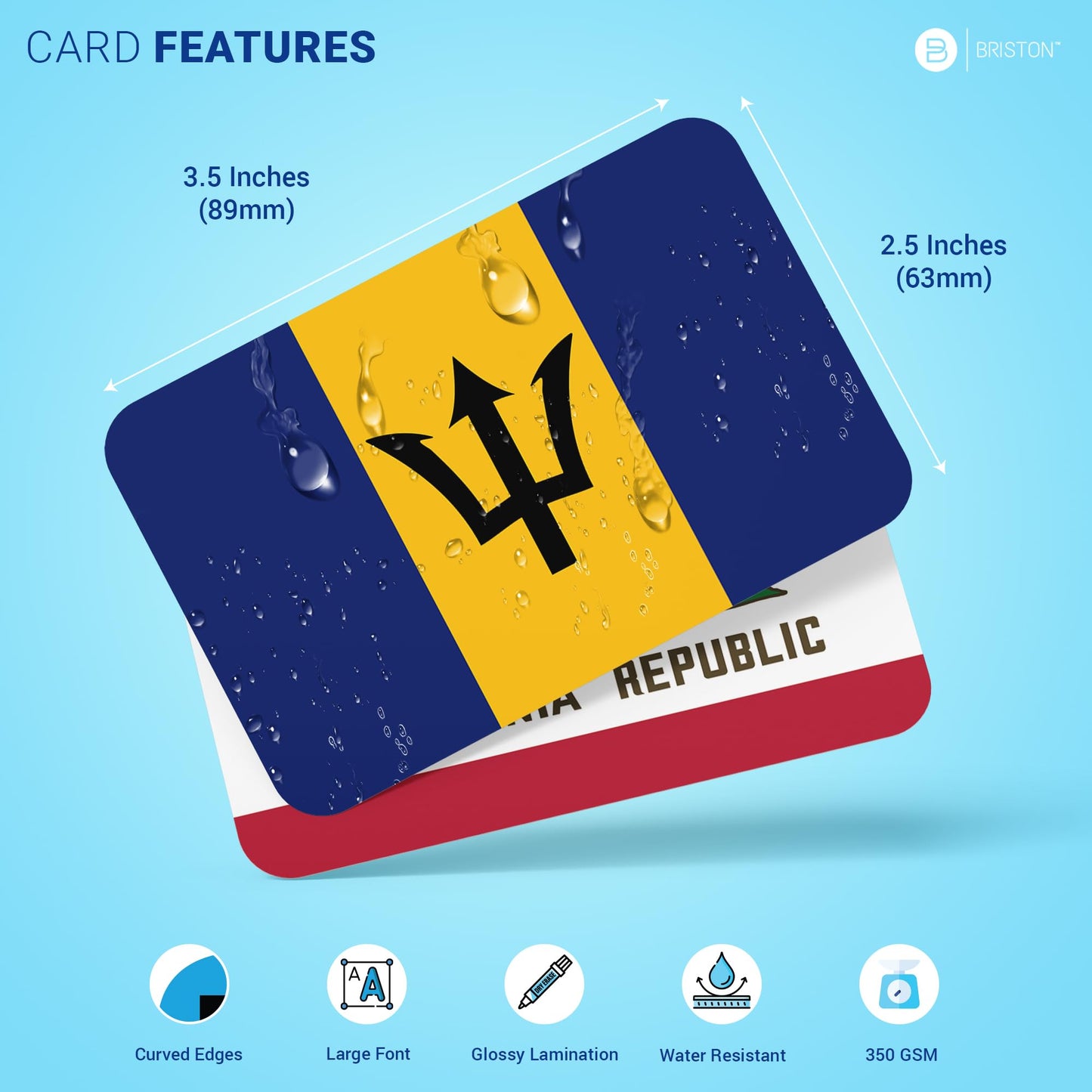 Briston World Nations & US States Flags Flash Cards – 290 Geography Cards for All Ages
