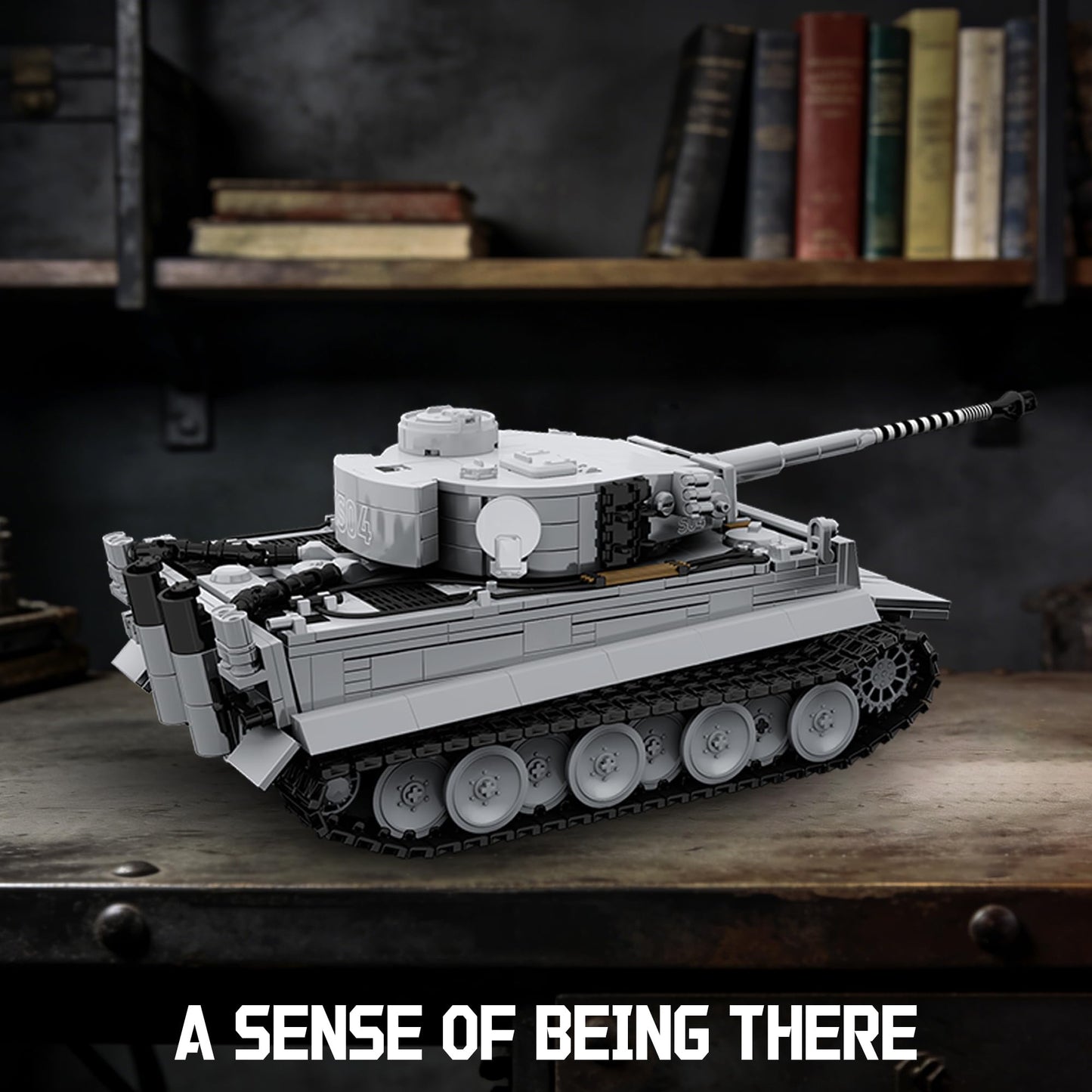 BrixVibe WW2 Tiger Heavy Tank S04 – 1:28 Scale 1544-Piece Military Model