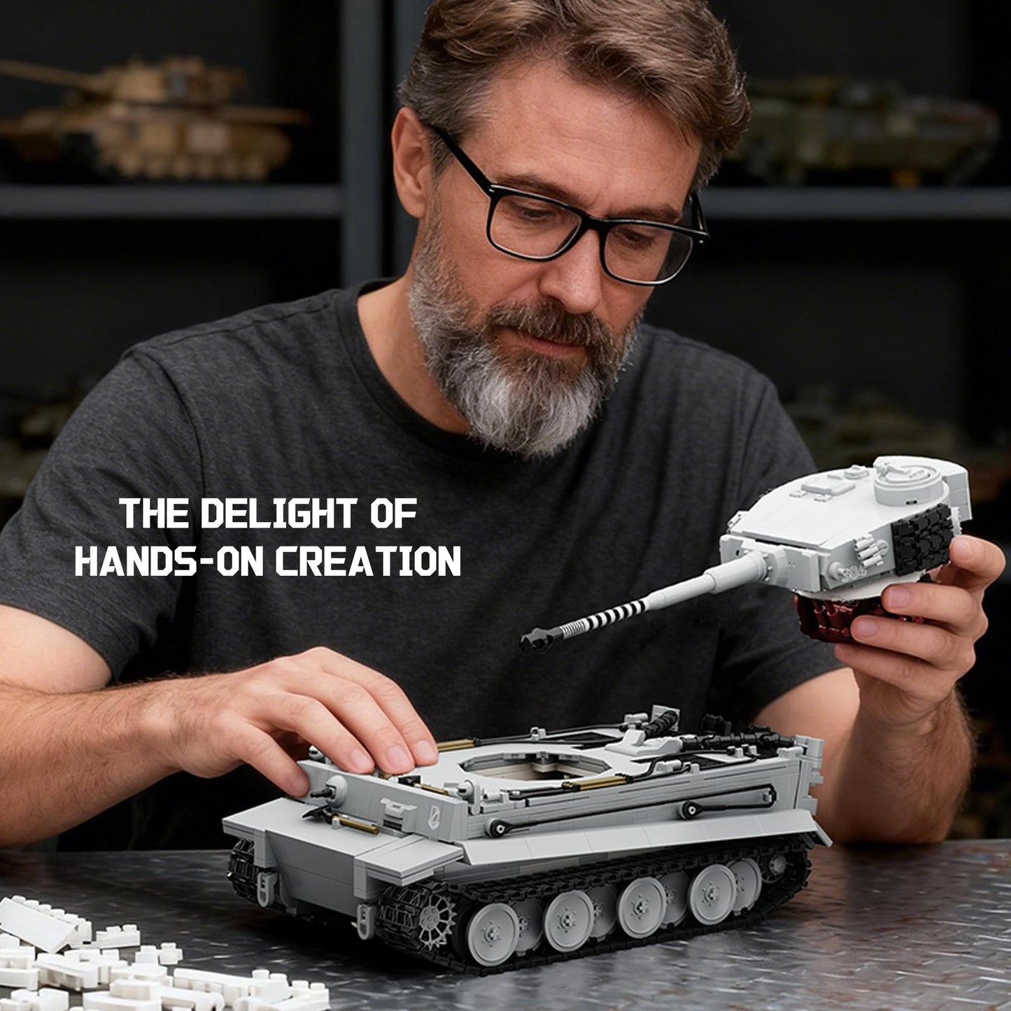 BrixVibe WW2 Tiger Heavy Tank S04 – 1:28 Scale 1544-Piece Military Model