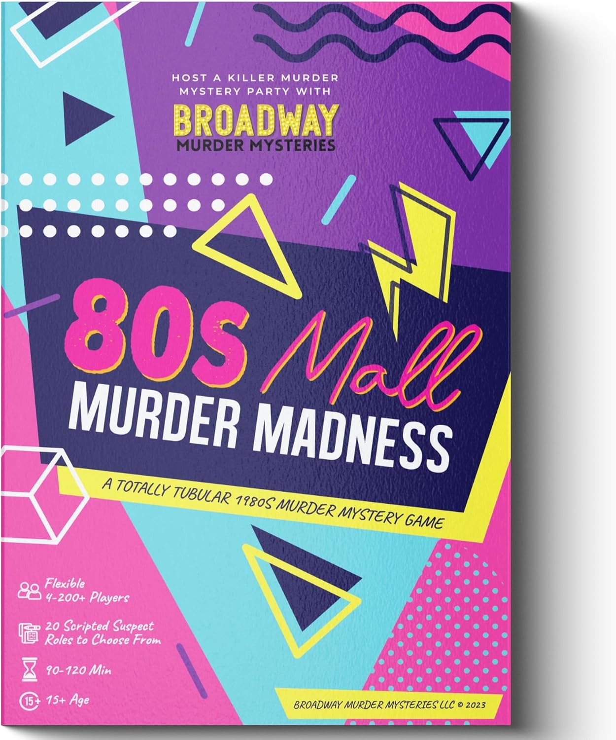 Broadway Murder Mysteries: 80s Mall Murder Madness – 80s-Themed Murder Mystery Game Kit for Adults | 4-20+ Players | Physical Game | Updated 2025